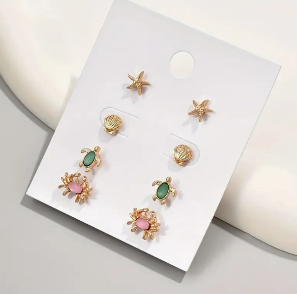 Sea Life Earring Set (Set of 4)