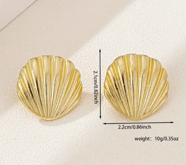 Gold Seashell Earrings