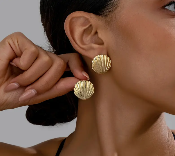 Gold Seashell Earrings
