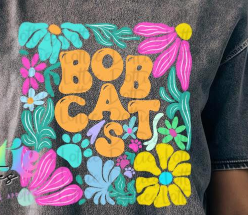 Floral Custom Mascot T-Shirt COMFORT COLORS ONLY