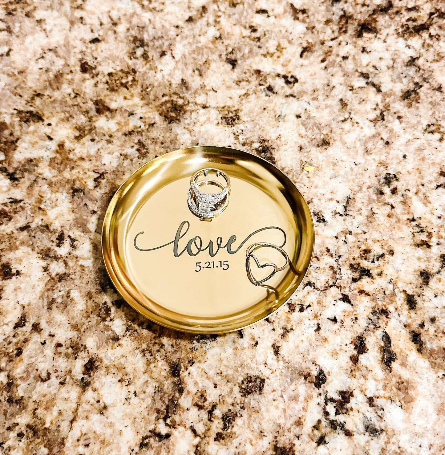 Engraved Gold Ring/Trinket Dish