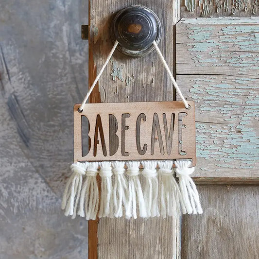 Babe Cave Mini Wood Sign