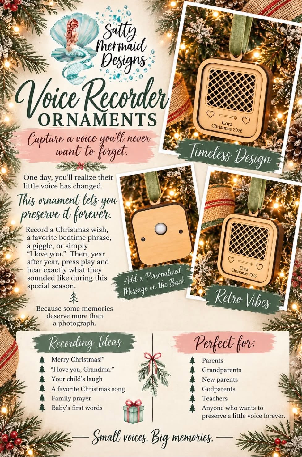 Voice Recorder Keepsake Ornament