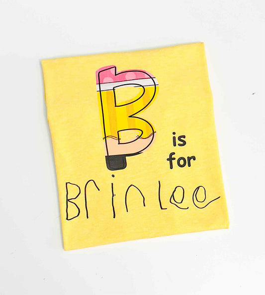 Personalized Pencil Initial Tee