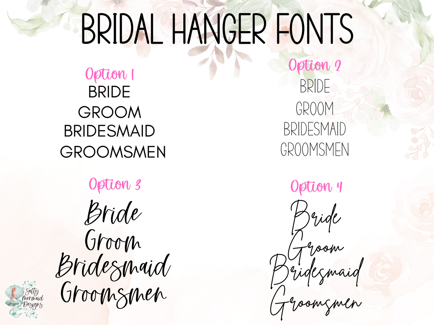 Engraved Wood Bridal Party Hangers