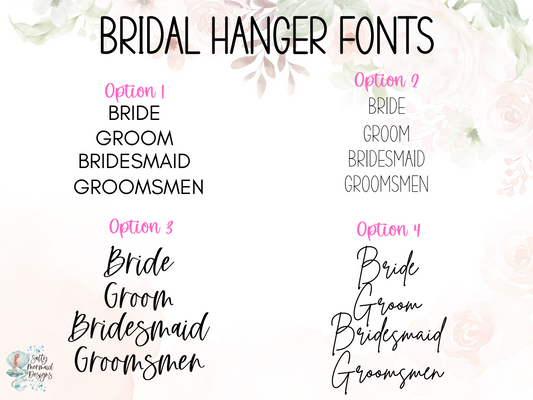 Engraved Wood Bridal Party Hangers