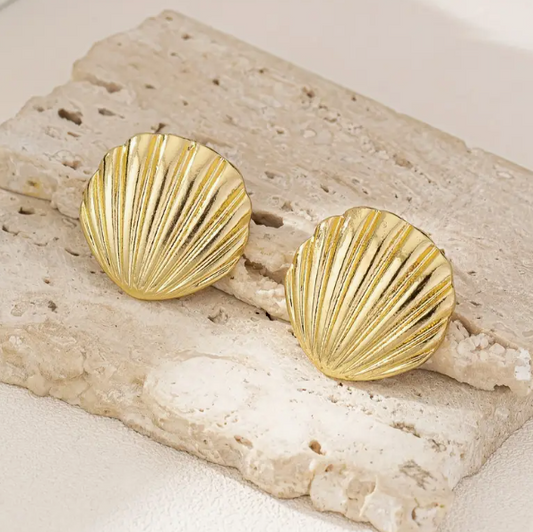 Gold Seashell Earrings