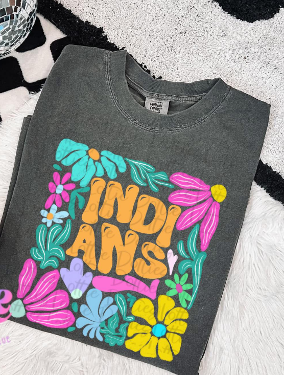 Floral Custom Mascot T-Shirt  COMFORT COLORS ONLY