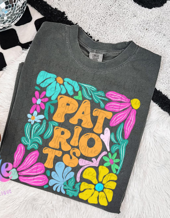 Floral Custom Mascot T-Shirt  COMFORT COLORS ONLY