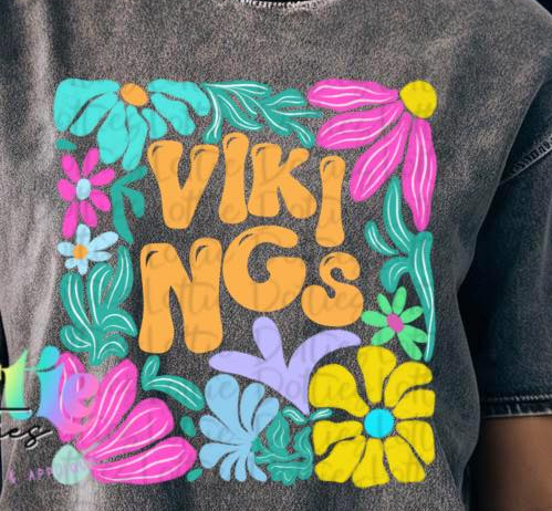 Floral Custom Mascot T-Shirt  COMFORT COLORS ONLY