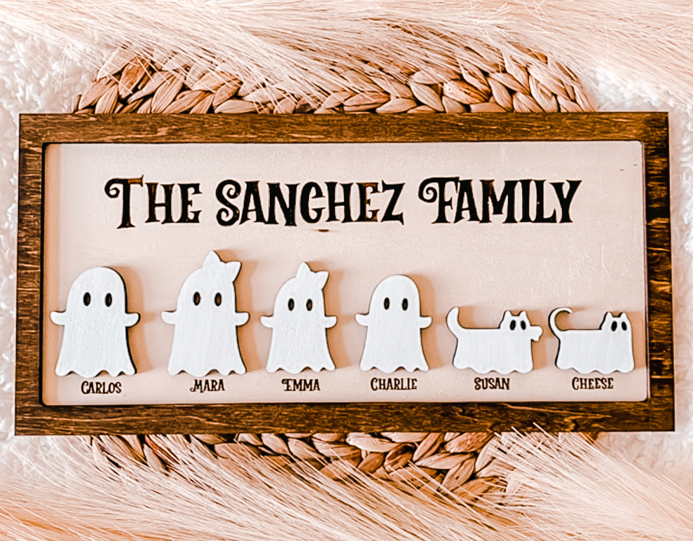 Personalized Ghost Family Halloween Sign