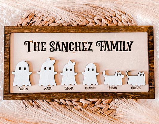 Personalized Ghost Family Halloween Sign