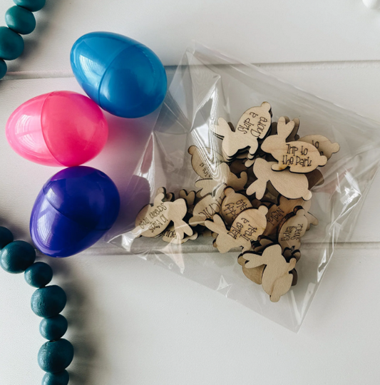 Bunny Shaped Easter Egg Tokens-Set of 24