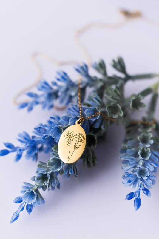 Birth Month Flower Necklace