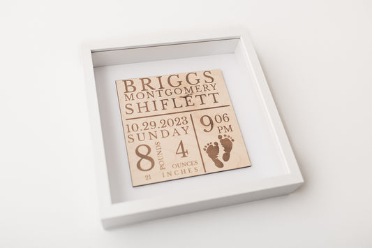 Baby Birth Stat Shadow Box