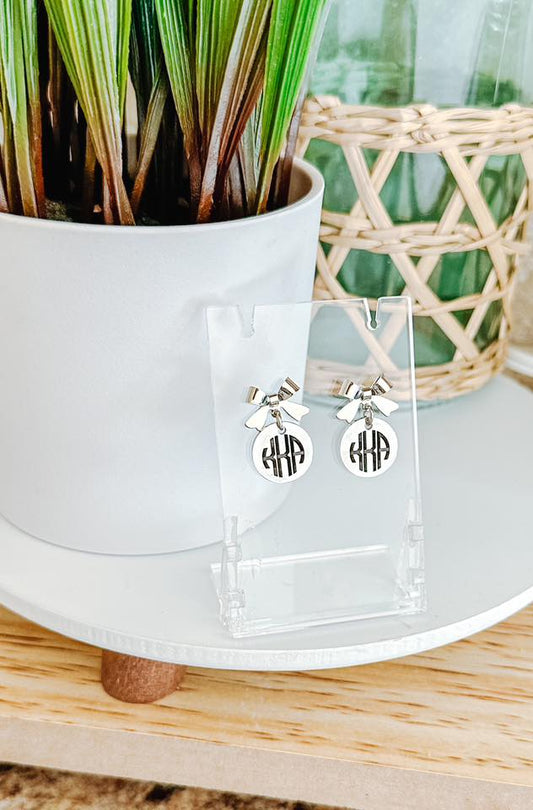 Bow Monogram Earrings