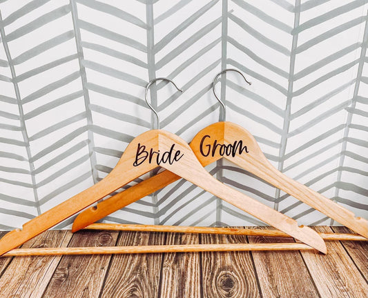 Engraved Wood Bridal Party Hangers