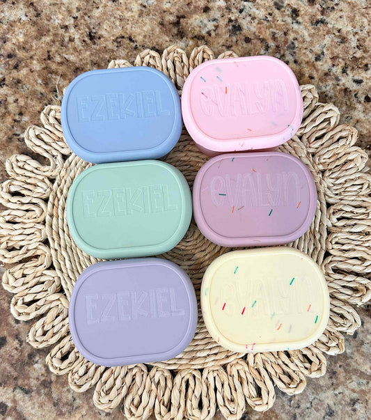 Personalized Silicone Snack Containers-Set of 3