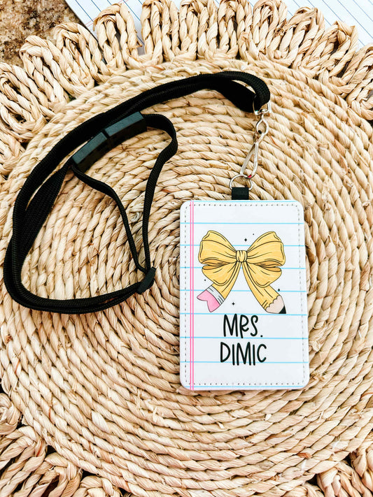 Personalized Teacher Lanyard/ ID Holder