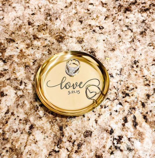 Engraved Gold Ring/Trinket Dish